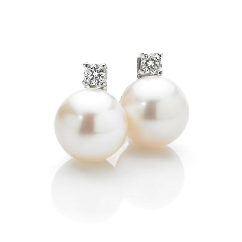 Orecchini con perla e brillante sale