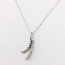 Collier or et diamant pendentif en or blanc 18 kt