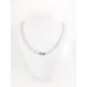 Collana con perle di fiume bianche e chiusura in argento 925 e zirconi bianchi