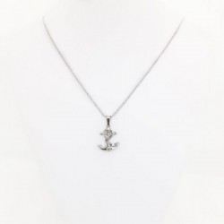 Collier en argent 925 pendentif avec toujours stylisés en argent 925 et zircons blancs