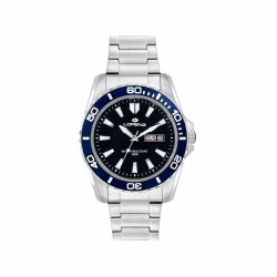 LORENZ SPORT Men's Watch 26116EE Black Blue Steel Bracelet