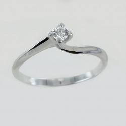 Small solitaire ring with Valentine setting diamond 0.16 carat 00218