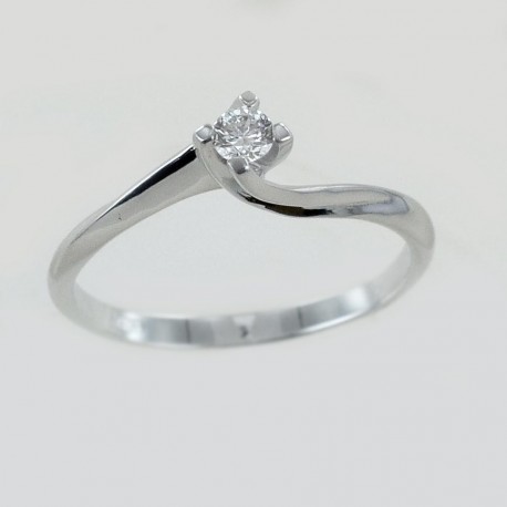 Petite bague solitaire avec diamant serti Valentine 0.16 carat 00218