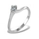 Small solitaire ring with Valentine setting diamond 0.11 carat 00221