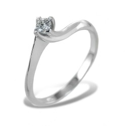 Petite bague solitaire avec diamant serti Valentine 0.11 carat 00221