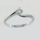 Small solitaire ring with Valentine setting diamond 0.11 carat 00221