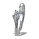 Bague solitaire de taille moyenne avec diamant serti Valentine entrelacé 0,22 ct 00224