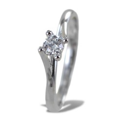 Medium solitaire ring with diamond Valentine setting intertwining 0.22 ct 00224