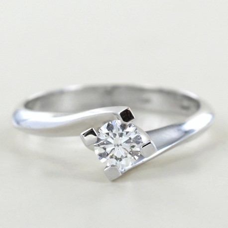 Solitaire ring in gold with diamond ct. 0.30 G Marilyn collection 00226