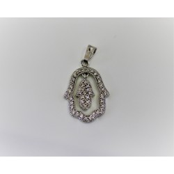 Charm hand of fatima in silver 925 and zircons