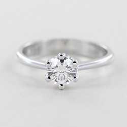Large 6-claw solitaire ring with 0.56 carat half carat diamond 00238