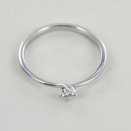 Anello solitario piccolo con diamante montatura Valentine 0.09 carati 00241