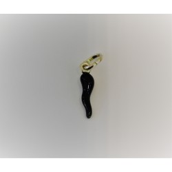 Charm horn black enamel, silver 925