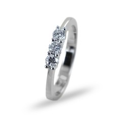 Bague Trilogy Medium avec diamants en or 0.45 carat 00249