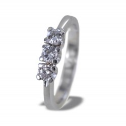 Trilogy ring in gold and diamonds ct 0.35 color G 00250