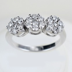 Anello effetto trilogy diamanti oltre mezzo carato Magic ct 0.75 00251