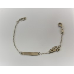 Bracelet for child, in silver 925 with customizable label with name