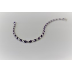 Bracelet de Tennis de Lilas en argent 925 et zirconium blanc et lilas