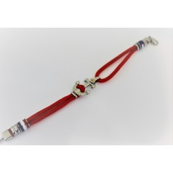 Bracelet en Caoutchouc de couleur rouge et toujours en argent 925