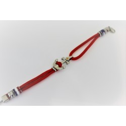 Bracelet Rubber red color and still in silver 925