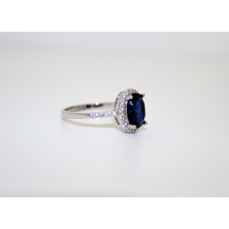 Gr 20 chmuck Ringe ilberringe Silber Ring 925 filigran Ocean Blau Saphir  2.95 Ct 