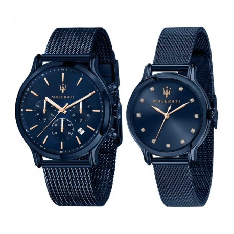 Maserati Blue Edition Mann und Frau Uhren R8853141003