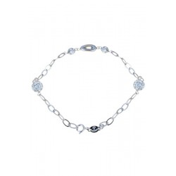 Bracciale da donna con sfere zirconate in oro bianco BR1004B