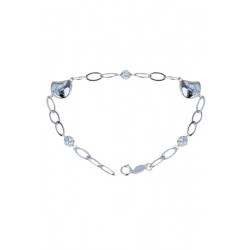 Bracciale da donna con ciondoli e sfere zirconate in oro bianco BR1005B