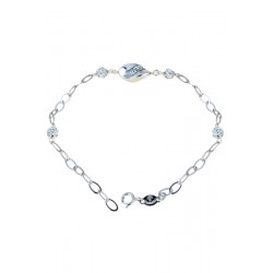 Bracciale da donna con sfere zirconate in oro bianco BR1006B