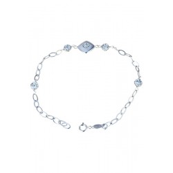 Bracciale da donna con centrale quadrato in oro bianco BR1007B