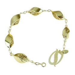 Bracciale da donna con maglie lucide in oro giallo BR1000G