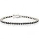 Bracciale da donna con zirconi neri in oro bianco BR1055B