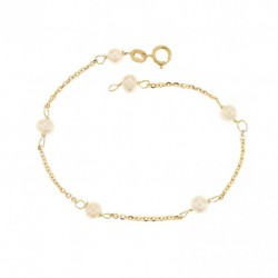 Bracciale con perle da bambina in oro giallo BR1146G