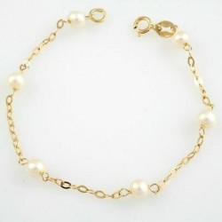 Bracciale con perle da bambina in oro giallo BR1147G