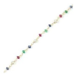 Bracciale con pietre colorate da bambina in oro giallo BR1148G