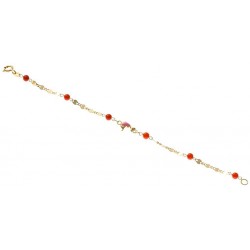 Bracciale da bambina con coralli e delfino in oro giallo BR1151G