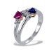 Ring IO E TE with Sapphire Heart and Ruby Heart with Diamonds 00266