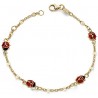 Girl's bracelet in yellow gold with ladybugs BR1196G