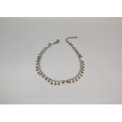 Anklet with diamond pendants in silver 925