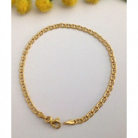BR1227G gold cross chain bracelet