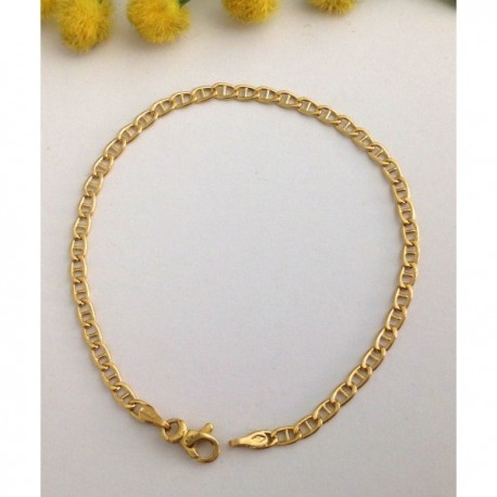 BR1231G gold cross chain bracelet