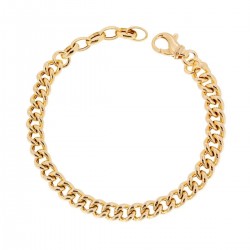 BR3005G gold curb chain bracelet