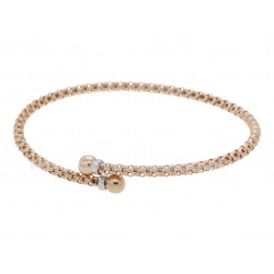 Bracelet en or blanc rose avec sphères brillantes BR3126RB