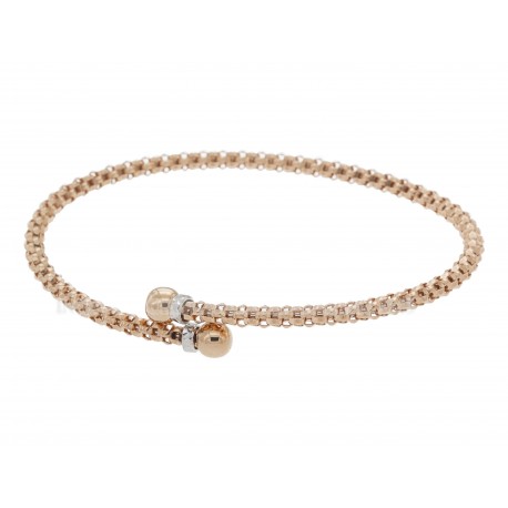 Rose white gold bracelet with shiny spheres BR3126RB