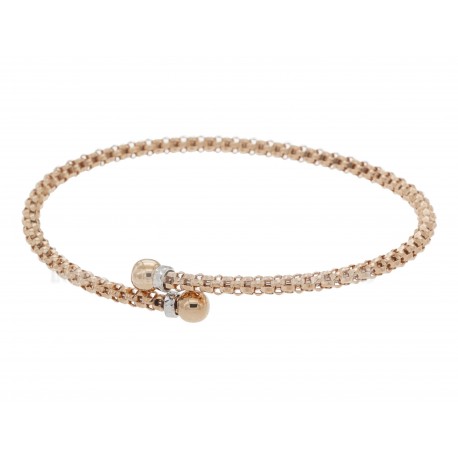 Rose white gold bracelet with shiny spheres BR3126RB