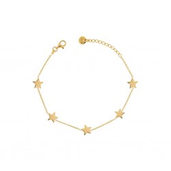 BR3224G yellow gold star bracelet