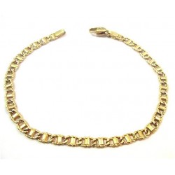 Hollow chain bracelet with satin link BR725G
