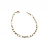Hollow chain yellow gold men's bracelet with satin link BR726G