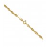 Men's bracelet in yellow gold with hollow chain with twisted cross link BR728G