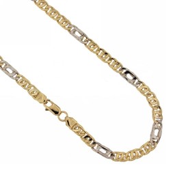 Hollow alternating tiger link chain bracelet BR732BG